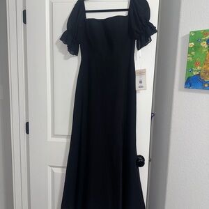 Revelry Black Maxi Dress with Puff Sleeves